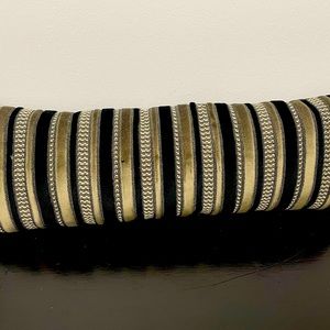 Black & Taupe Velvet Lumbar Pillow